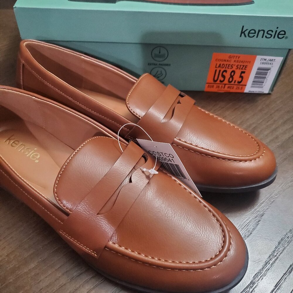 Kensie Cognac penny loafer shoes Women's size 8.5